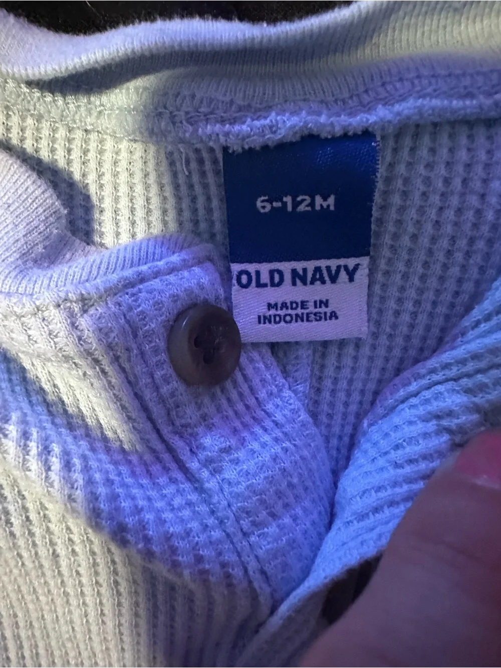 Old Navy Waffle-Knit Baby Henley Romper — Rust/Cream/Blue Bundle 6-12 months